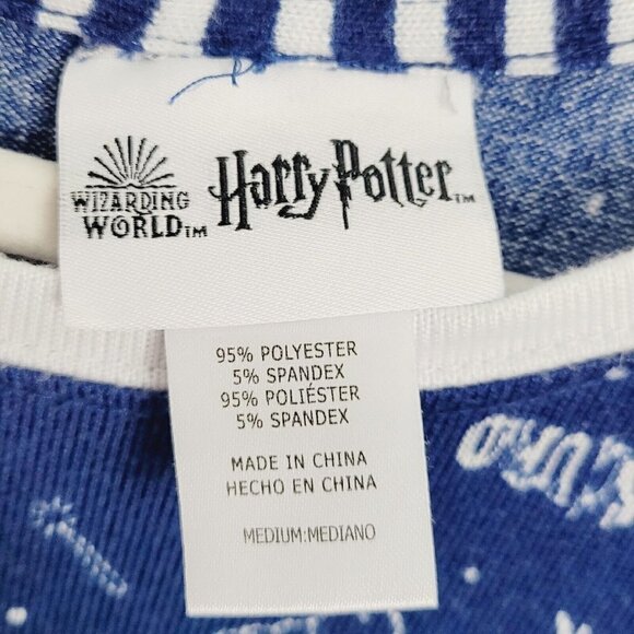 The Wizarding World Of Harry Potter Sz Medium Pajama Top Navy Blue Licensed Soft - Picture 5 of 9